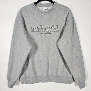 Mahagrid MGD Design Studio 100% Cotton Mens Medium Gray Pullover Sweatshirt